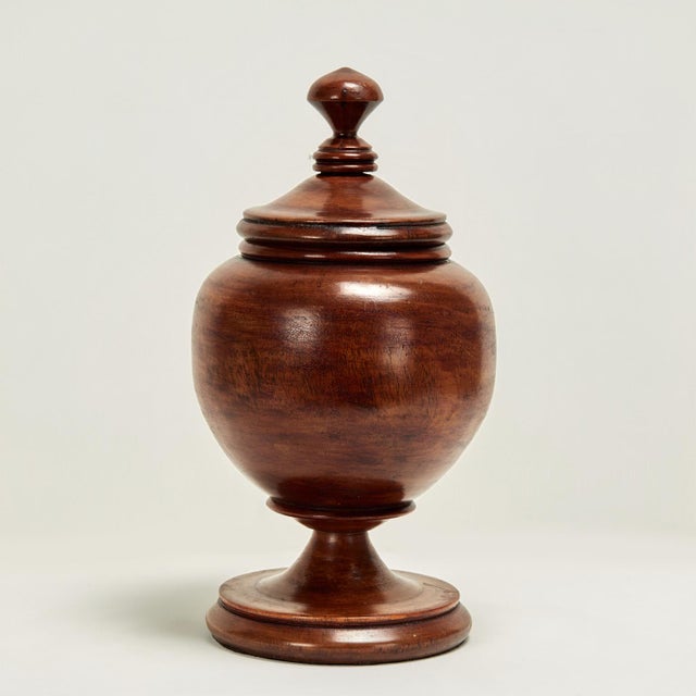 Mid 20th Century Vintage Turned Wood Lidded Urn For Sale - Image 5 of 10