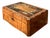 Vintage Wood Inlay Writing Desk With Inkwells For Sale