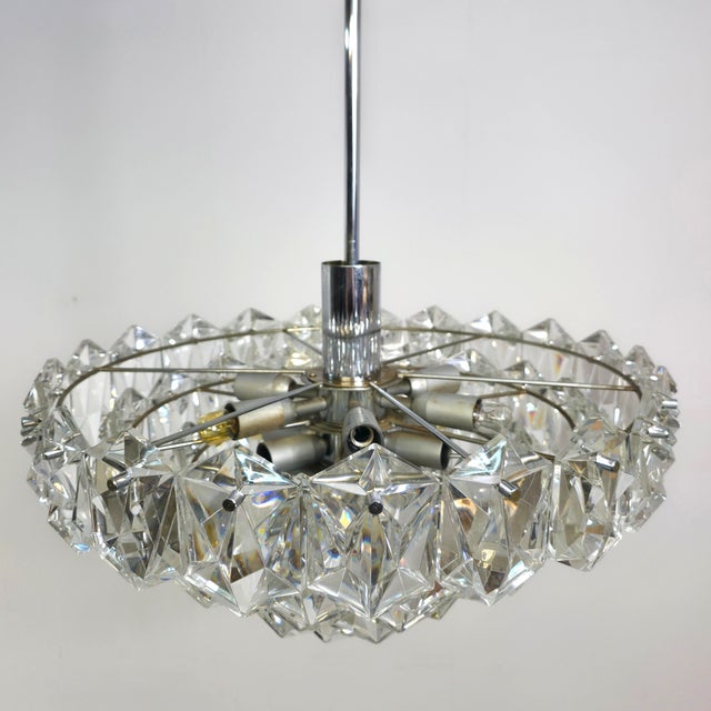 Metal Kinkeldey Chandelier in Chrome with Glass, 1960s For Sale - Image 7 of 11
