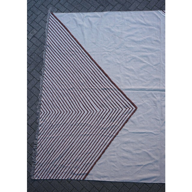 Cream Large Kelim Throw with Geometric Pattern, 1970s For Sale - Image 8 of 10
