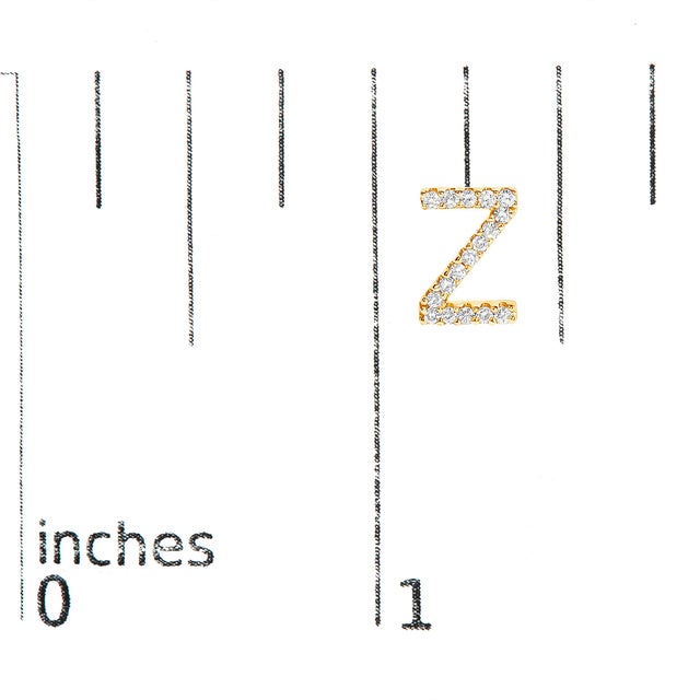 Early 21st Century 10K Yellow Gold 1/10 Cttw Diamond 'Z' Initial Stud Earring For Sale - Image 5 of 5