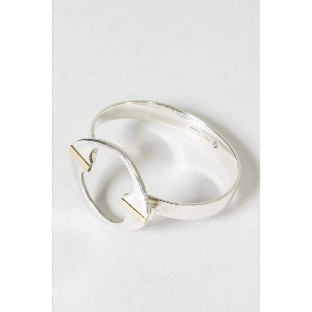Metal Modernist Gilded Silver Bangle from Horsens Sølvvarefabrik, 1960s For Sale - Image 7 of 9