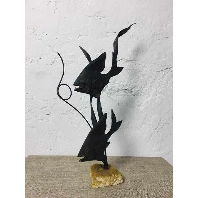 Mid-Century Wrought Iron Fish Sculpture, 1960s For Sale - Image 4 of 6