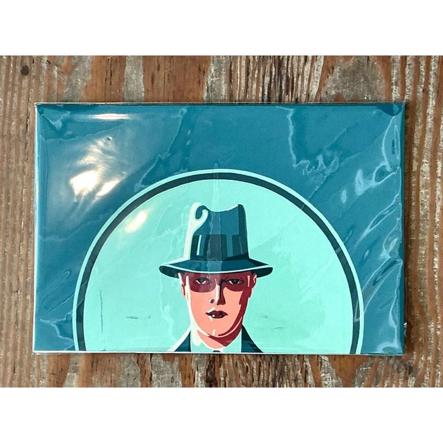 Mint Vintage Figurative Painting of Man in Hat on Paper For Sale - Image 8 of 12