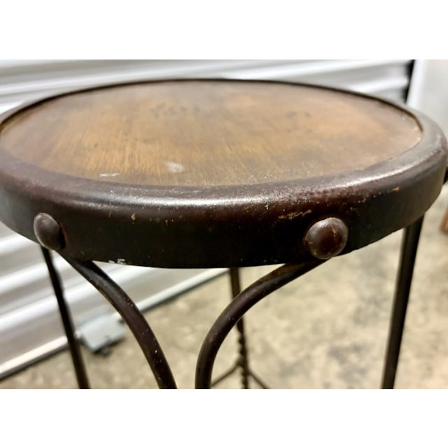 American Antique Ice Cream Parlor Stool For Sale - Image 3 of 7