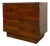 Vintage Mid-Century Modern Two-Drawer Nightstand With Book-Matched Wood Grain. For Sale