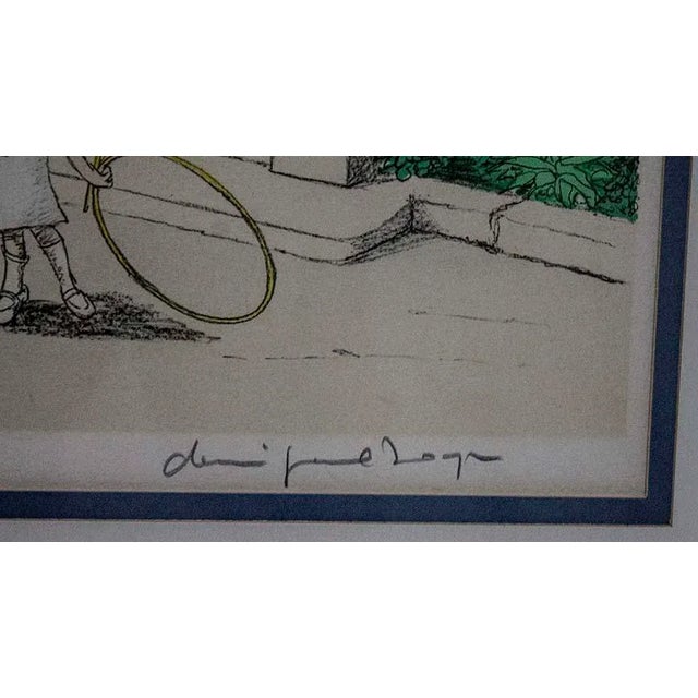 Charming lithograph of a scene in front of the Hotel Bellevue. Signed lower right corner, numbered 302/350 lower left...