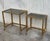 1950s Nesting Tables Italian Design 1970 in Brass With Smoked Glass and Wheels - a Pair For Sale - Image 5 of 11