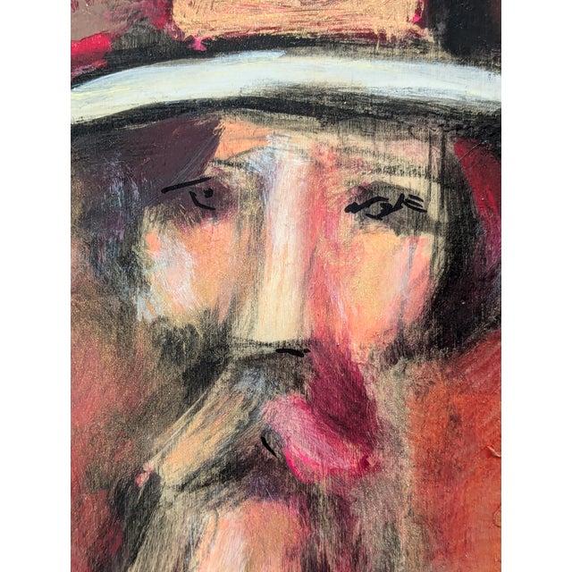 David Adickes Modern Abstract Painting of a Bearded Man Sculpture with a Bird, Phone, & Boats, 1990s For Sale - Image 11 of 11
