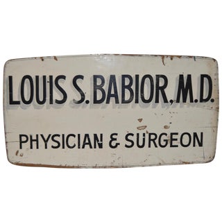 Vintage Medical Advertising Sign C.1950 For Sale