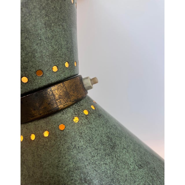 Vintage Adjustable Wall Lamp in Brass and Patinated Green, 1950 For Sale - Image 5 of 17