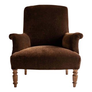 19th Century Napoleon Armchair With Brown Mohair For Sale