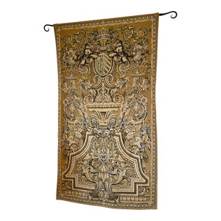 Late 20th Century Reproduction of French Provincial Heraldic Portière For Sale