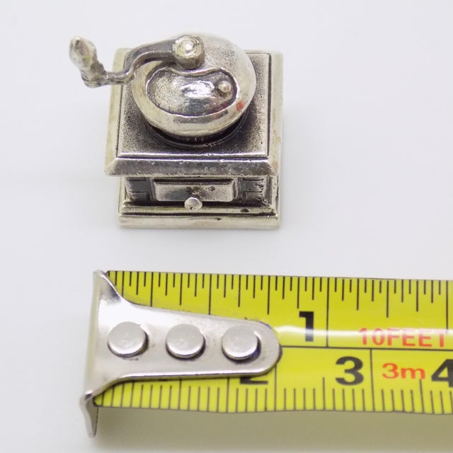 Vintage Italian Handmade Genuine Silver Raspini Branded Grinder Dollhouse Miniature For Sale - Image 10 of 10