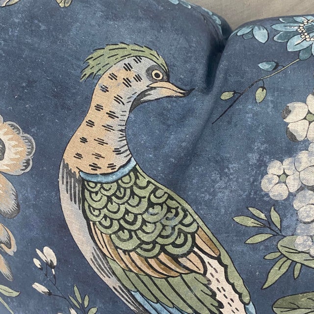 Contemporary Villeneuve 36" Down Filled Lumbar Pillow - Navy For Sale - Image 3 of 4