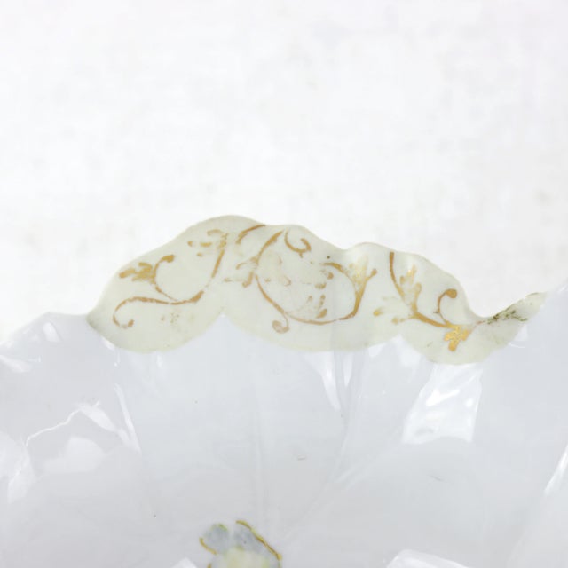 Victorian Hand-Painted Porcelain Dish With Orchid Floral Design For Sale - Image 9 of 10