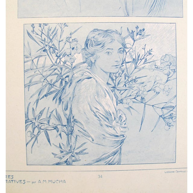 Alphonse Mucha 1902 Original Vintage French Art Nouveau Illustration - Figures Decoratives - A. Mucha For Sale - Image 4 of 5