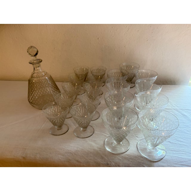 Vintage Baccarat Glassware Set and Decanter, 1930s, Set of 20 For Sale - Image 12 of 12
