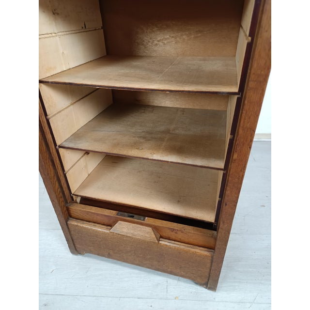 Tambour Front Filing Cabinet, 1930s For Sale - Image 11 of 16