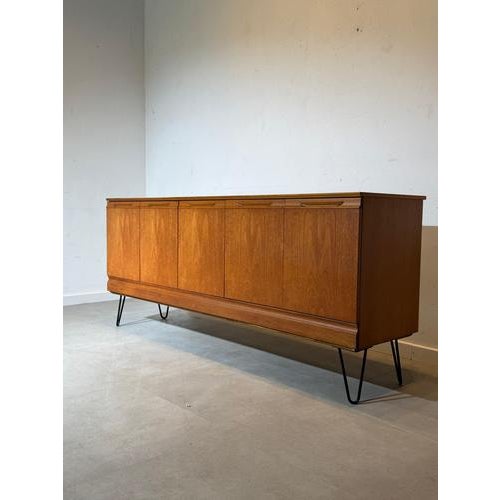 Mid-Century Modern Teak 5-Door Sideboard with Hairpin Legs from Meredew For Sale - Image 5 of 7
