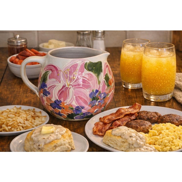 Bring a touch of Texas folk‑art charm to your kitchen or display shelves with this beautifully hand‑painted ceramic...