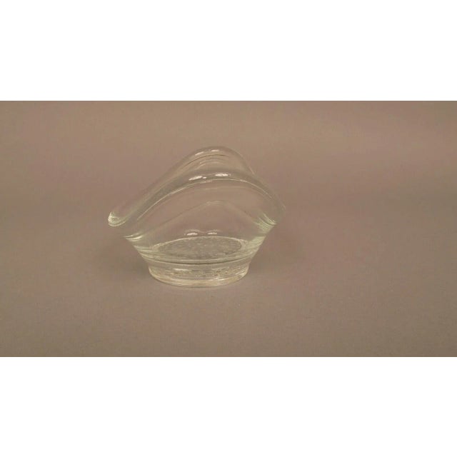 Glass 1960s Mid-Century Modern Clear Glass Sculptural Bubble Base Candy Bowl For Sale - Image 7 of 13