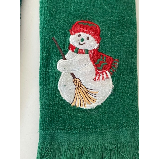 Guest Face/ Hands Christmas Terry Towels With Applique Santas For Sale - Image 4 of 4