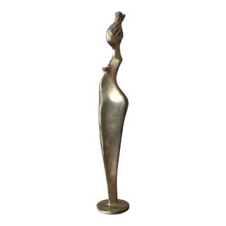 Vintage Brass Abstract Figurative of Woman For Sale