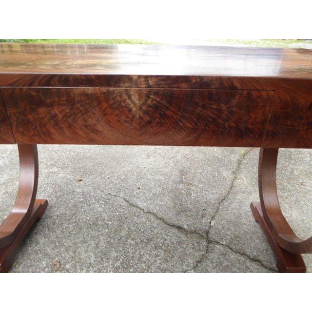 Brown Modern Bespoke Walnut Desk = Sensational For Sale - Image 8 of 9