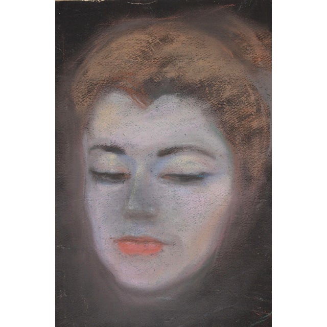 Albert Goltjakov, Portrait of a Woman, 1960s, Pastel on Paper, in Good conditions. Designed 1960 to 1969 I have official...