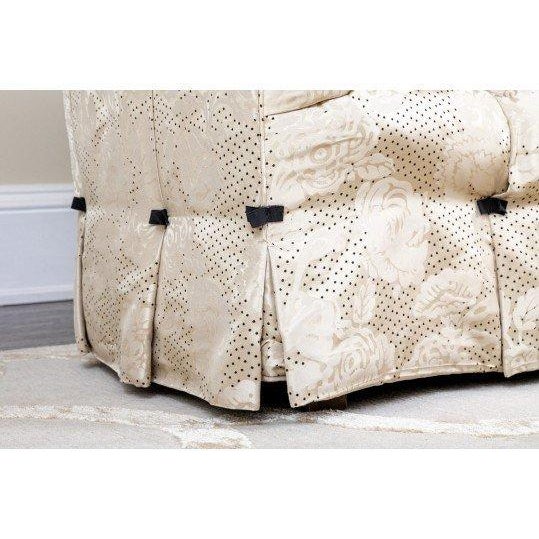 Textile Vintage Classic Tufted Silk Loveseat For Sale - Image 7 of 10