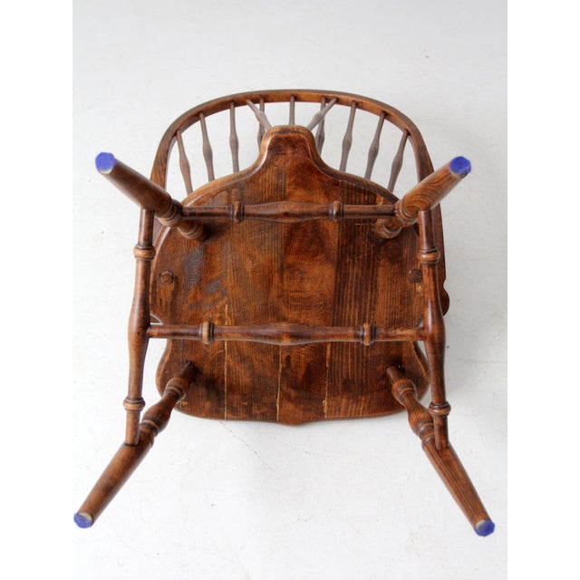 Antique American Windsor Brace Back Armchair For Sale - Image 13 of 13