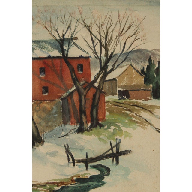 Deane Uptegrove Watercolor Painting, 'Early Spring in Sussex' For Sale - Image 12 of 12