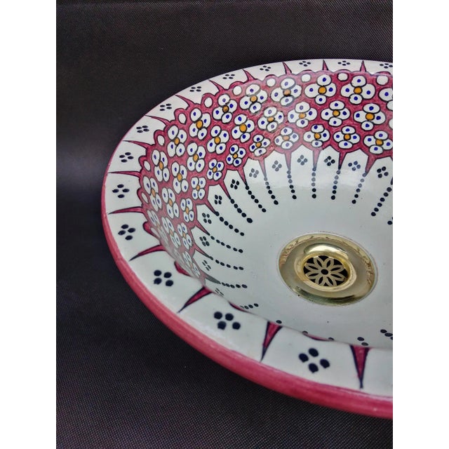 Not Yet Made - Made To Order Contemporary Ceramic Floral Hand-Paint Bar Sink For Sale - Image 5 of 7