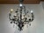 Art Deco Large Vintage 1990s Wrought Iron Floral Chandelier With Crystal Flowers & Grape Details For Sale - Image 3 of 18