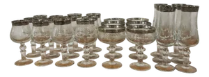 Medici Glasses in Crystal and Platinum, Set of 24