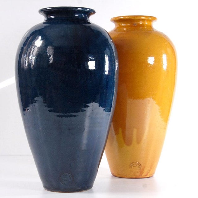 Vintage French Ceramic Cottage Vases, Provence, 1970s, Set of 2 For Sale - Image 4 of 10