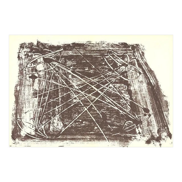 1974 Antoni Tapies Untitled 210-18 Expressionism Brown & White France Lithograph For Sale