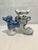 Mottahedeh 1980s Blue & White Porcelain Foo Dogs “Styled After” Staffordshire - A Pair | Turtle and Crane For Sale - Image 4 of 11