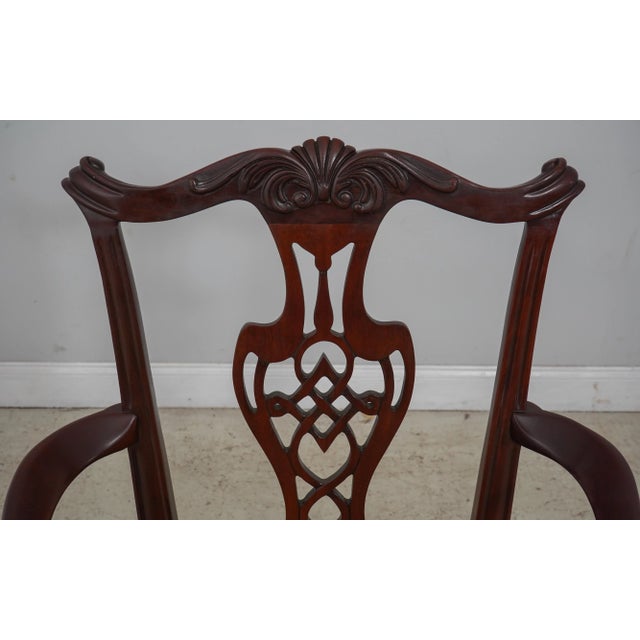 1980s Set of 6 Ethan Allen Attributed Mahogany Dining Room Chairs For Sale - Image 5 of 13