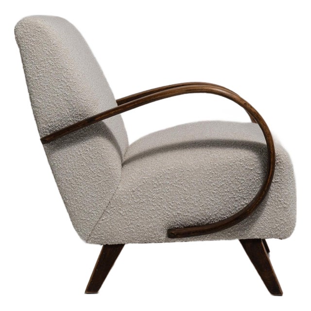 19th Century France Cream Wood Armchair For Sale