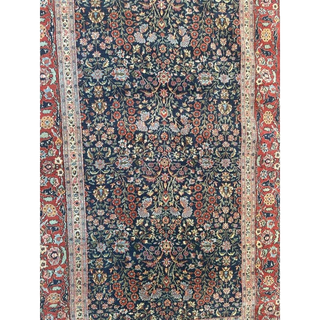 Beautiful late 20th century Turkish rug with a beautiful floral "Mille Fleurs" design and nice colors with blue, red,...