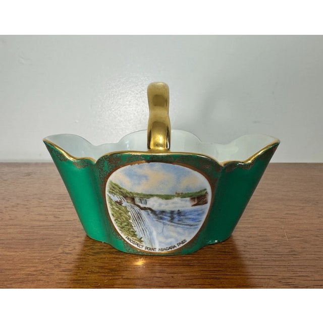 Beautiful vintage Bavaria Germany porcelain dish featuring a scenic view of Prospect Point, Niagara Falls. This...