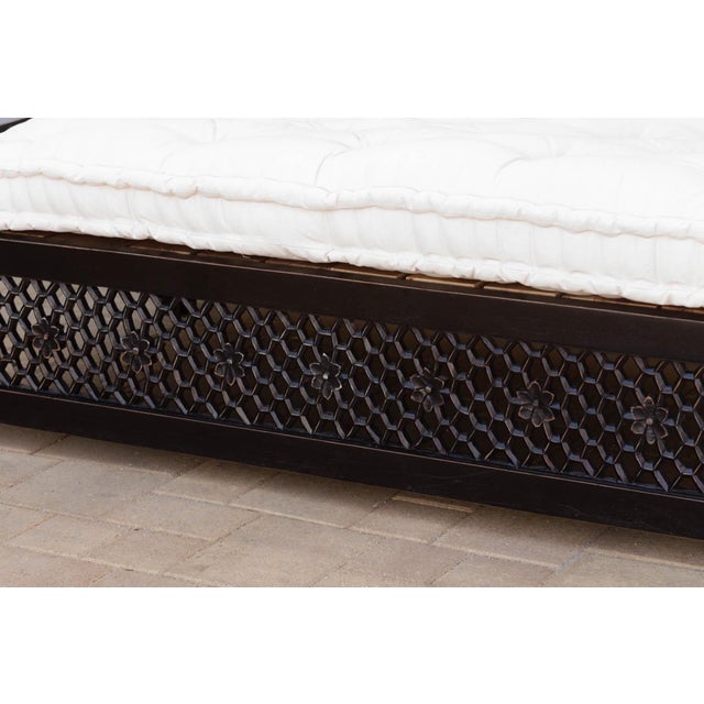 Wood Floral Carved Jali Sofa For Sale - Image 7 of 12