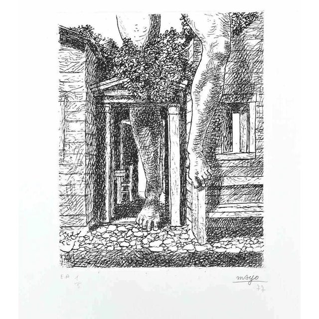 The Growing Feet is an original black and white etching on paper, realized by the artist Antoine Mayo , art name of...