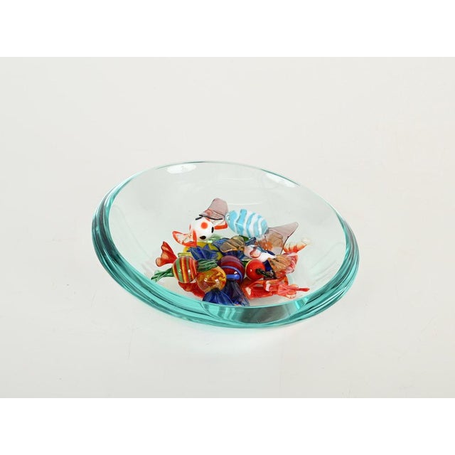 Crystal Turquoise Bowl by Max Ingrand for Fontana Arte, 1950s For Sale - Image 10 of 13