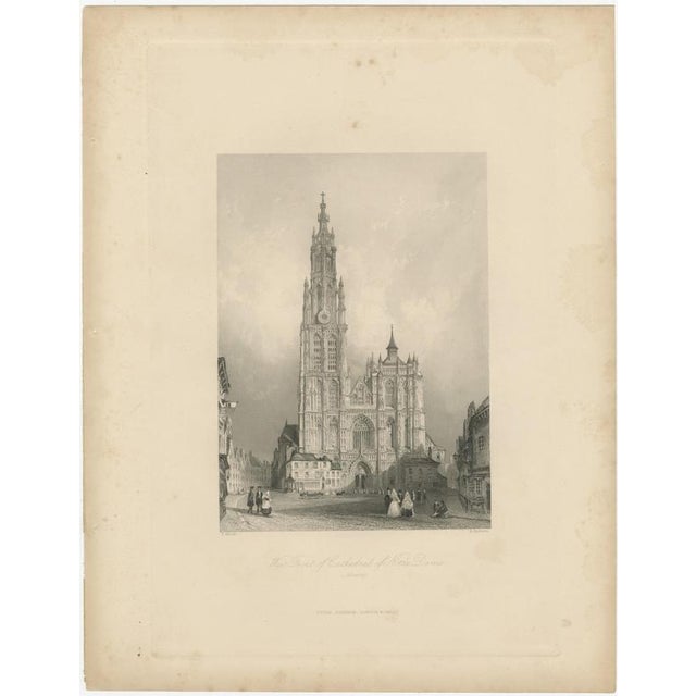 After Thomas Allom, West Front of Antwerp Cathedral, 1850, Engraving For Sale - Image 3 of 9