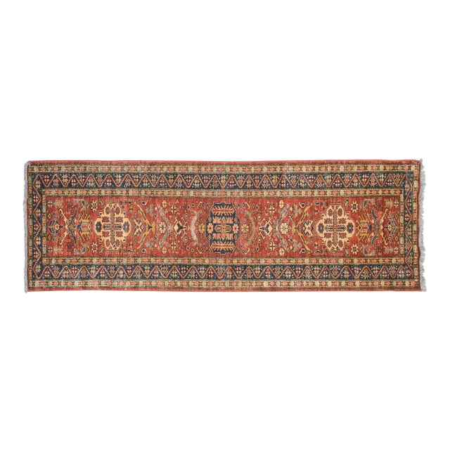 New Pakistani Caucasian Design Rug Runner - 2'8" X 9'4" For Sale