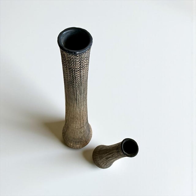 Mid-Century Modern Brutalist Art Ceramic Vase from Gunther Lambert, 1960s, Set of 2 For Sale - Image 6 of 12
