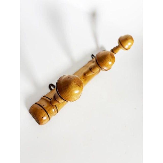 Antique Wooden Coat Rack, France, 1940s For Sale - Image 6 of 12